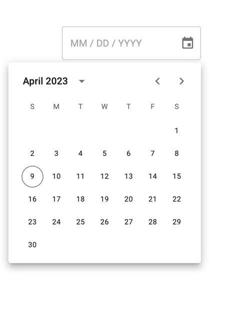 Mui Calendar Component